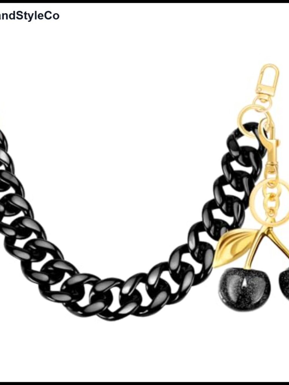 Acrylic Purse Chain Strap 18.5 Inch Gold Buckle Keychain Charm Handbag